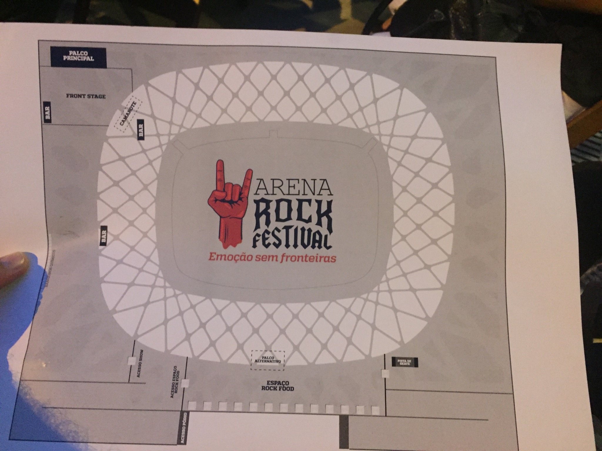 Planta de planejamento do Arena Rock Festival
